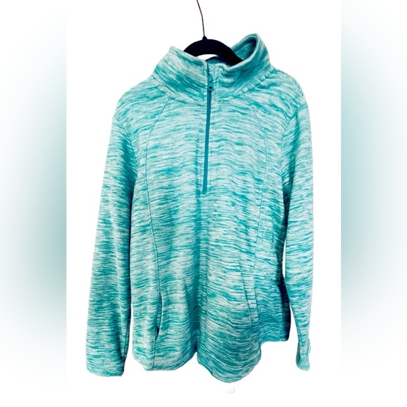 St. John’s Bay Quarter Zip Mock Neck Polar Fleece Pullover, Size Large (12/14) - Picture 2 of 5